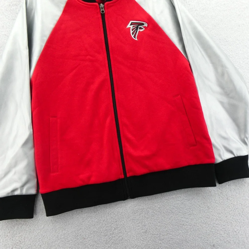 GIII Jacket Women Medium Atlanta Falcons Red Silver Vintage Y2K Deadstock Zip Up